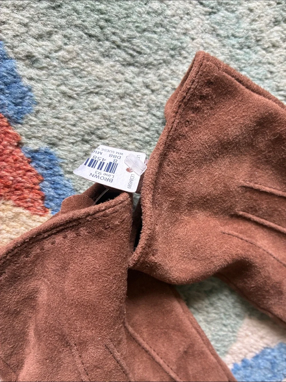 Lands' End Women's Brown Suede Gloves
